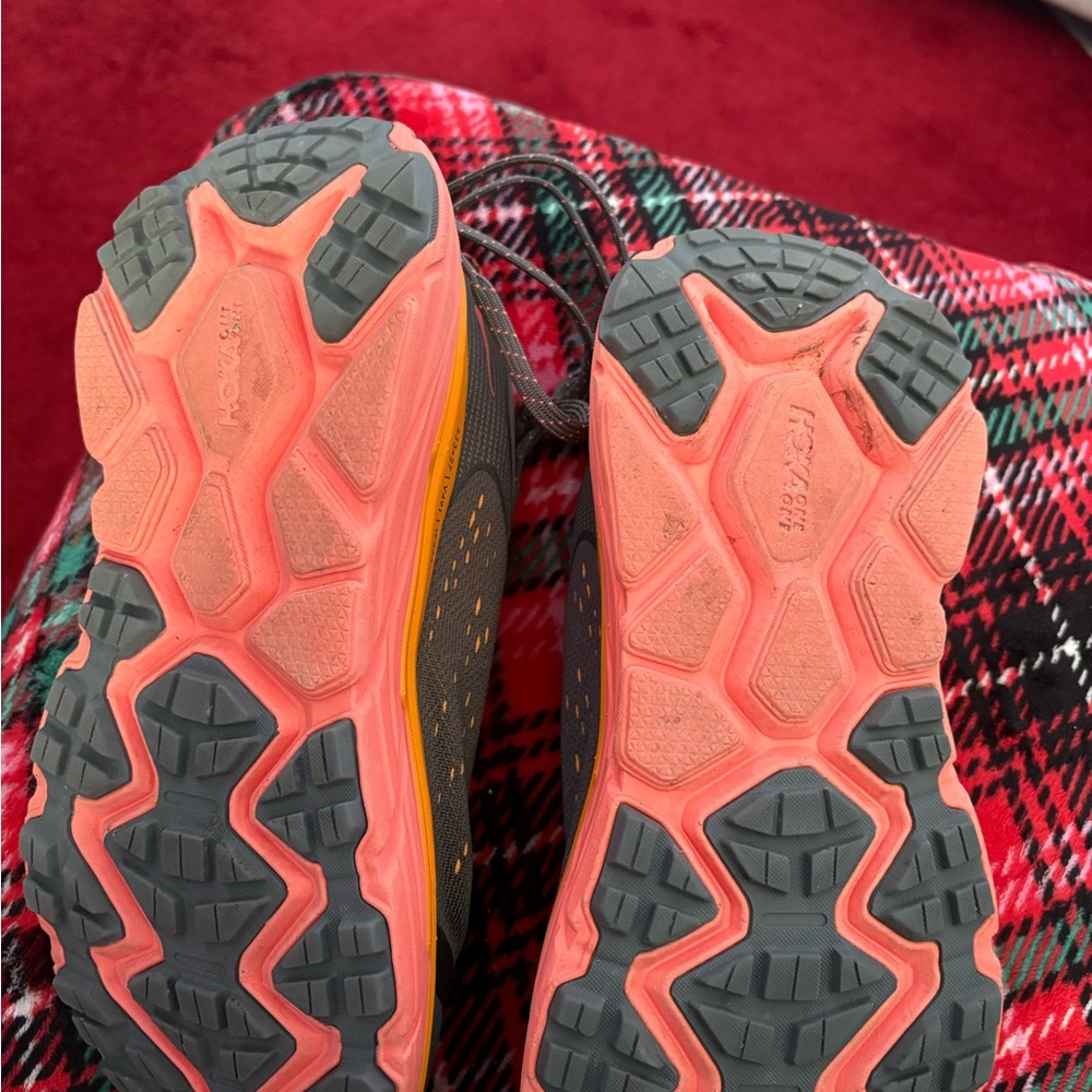 Hoka Charcoal and Tangerine Running Shoes - Picture 3 of 5